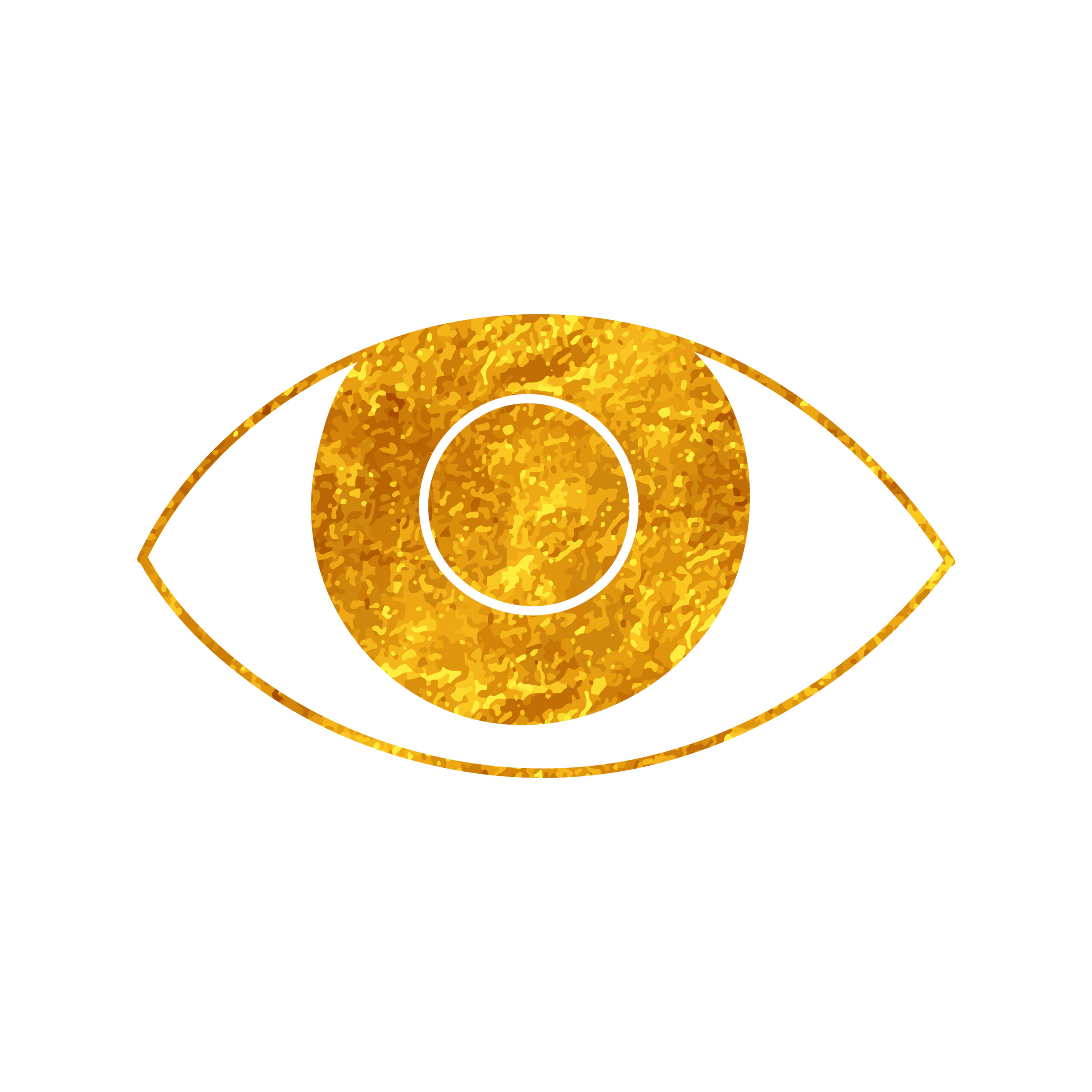 Eye drawing in gold color style